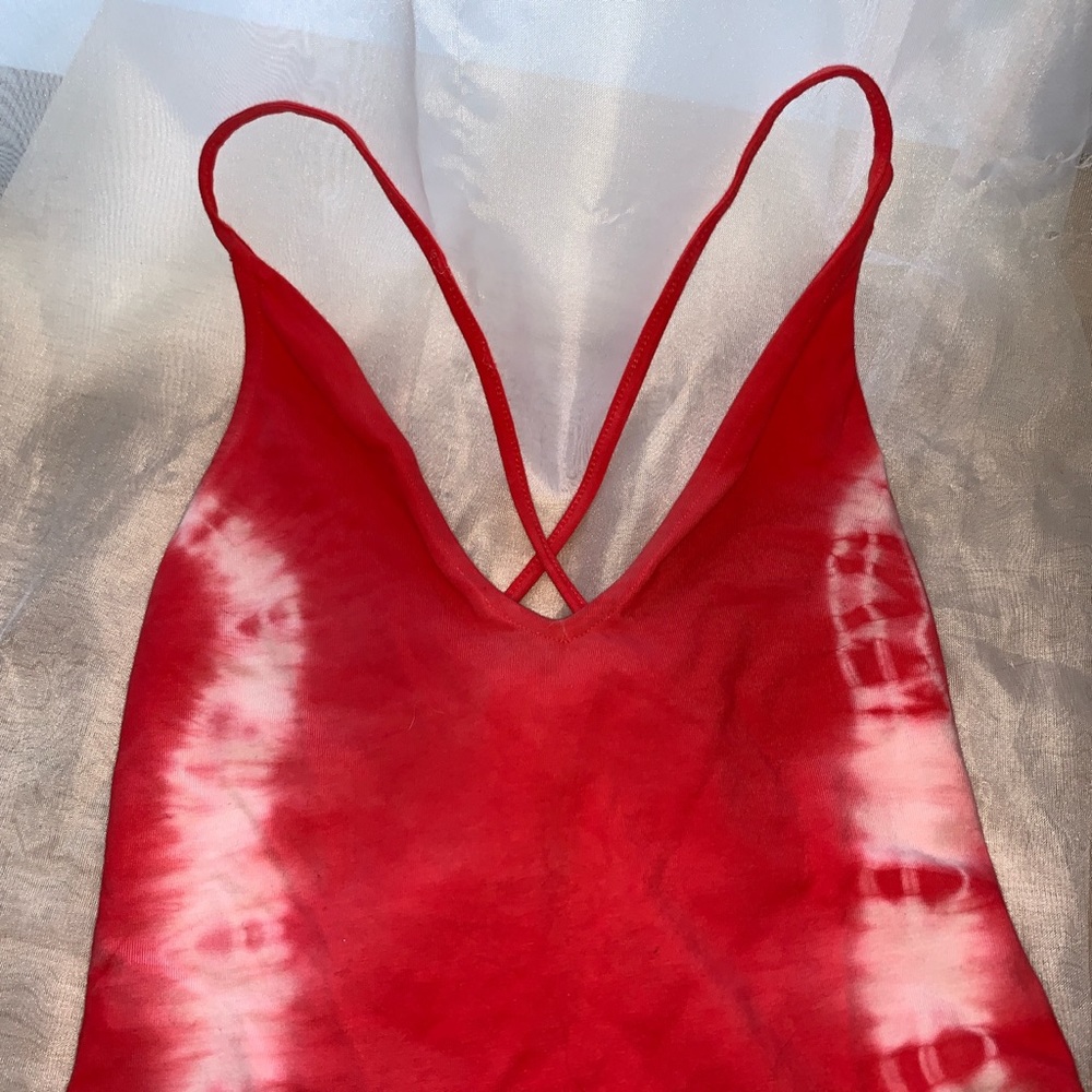 Topshop tie - dye bodysuit - snap closure